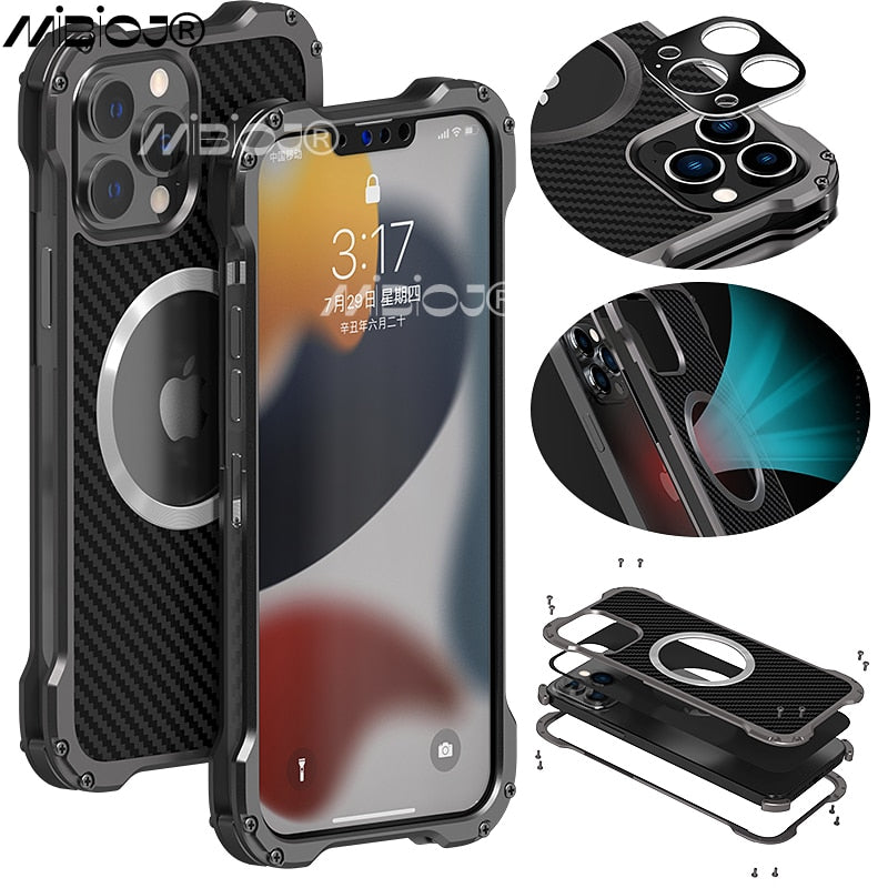 R-JUST Carbon Fiber Metal Case For iPhone - Premium Mobile Phone Cases from R-Just - Just $36.00! Shop now at Dressmycell.com R-JUST Carbon Fiber Metal Case For iPhone - Premium Mobile Phone Cases from R-Just - Just $36.00! Shop now at Dressmycell.com